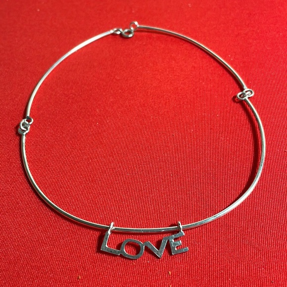 VINTAGE STERLING ‘LOVE’ NECKLACE (15”) - Picture 1 of 6